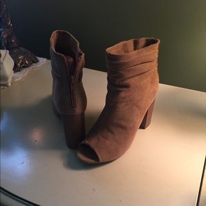 Peep toe booties
